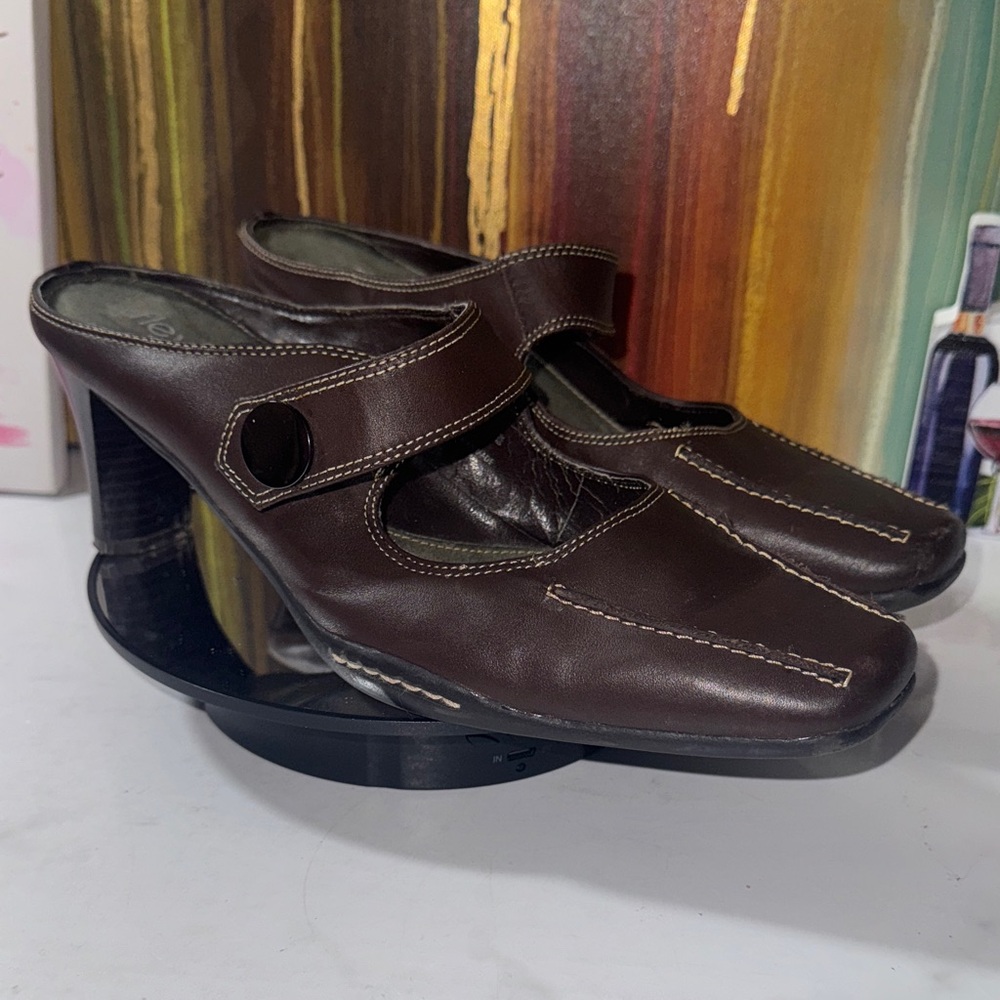 Flexation by Aerosoles Susie Brown Leather Mules - Women’s Size 9B - Picture 6 of 8